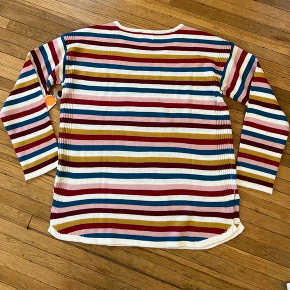 NWT St. John’s Bay Multi-Colored Knit Striped Sweater | L - Picture 3 of 5